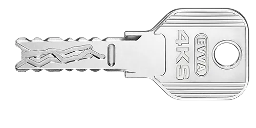 EVVA-4KS-Wendeschlüssel in Nahaufnahme
